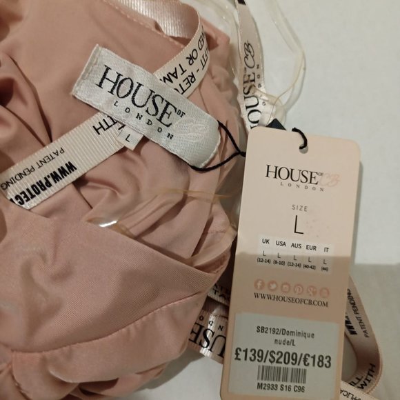 House Of CB, ' Dominique Nude Maxi Dress, Size L - Picture 5 of 5